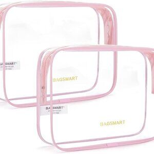 Clear Toiletry Bag, 2 Packs TSA Approved Water resistant Quart Size Travel Organ